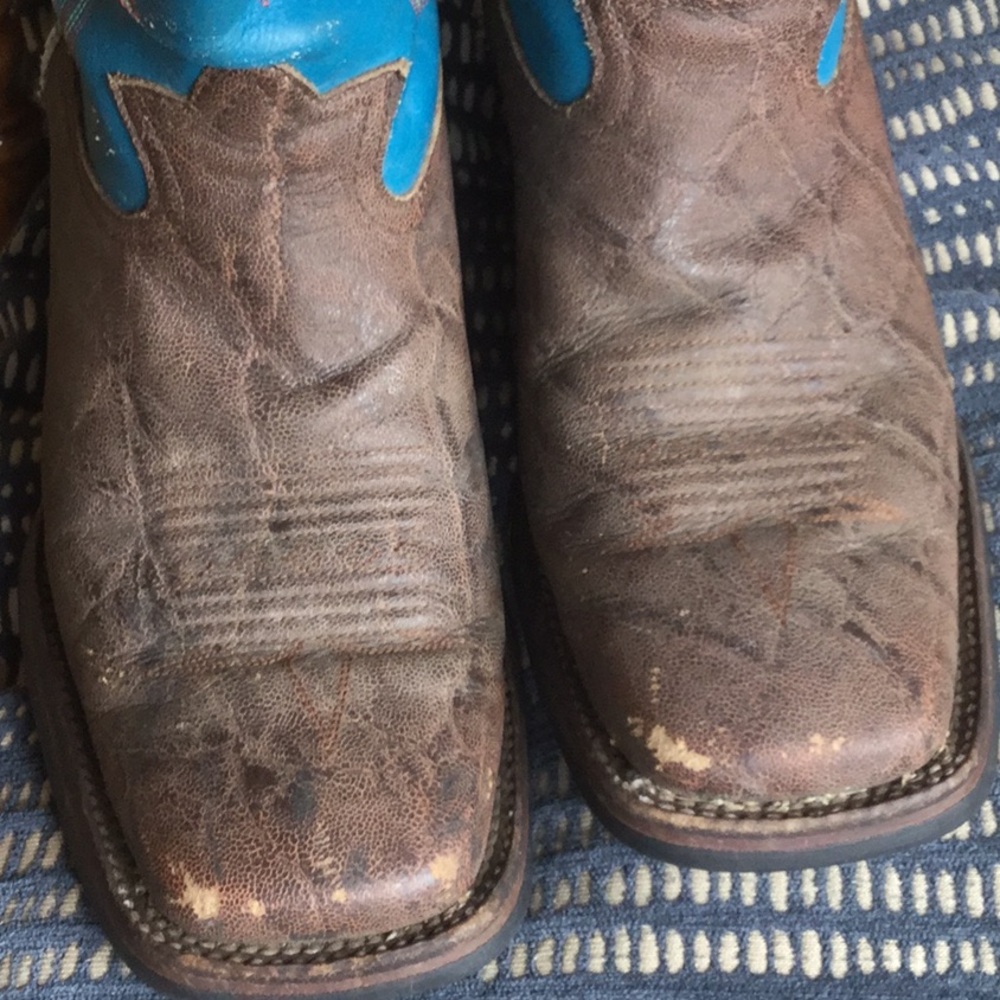 Tony lama buckaroo cowboy rodeo boots western ranch equestrian cowgirl roper - Picture 9 of 12